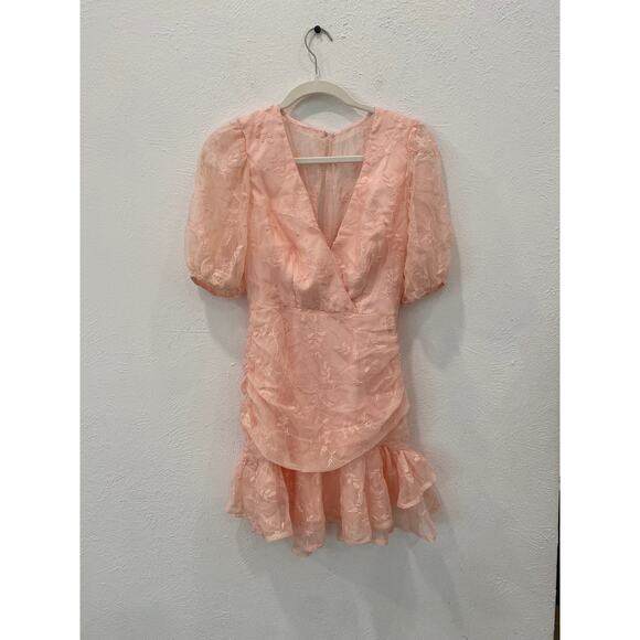 Saint + Secrets Cherry Blossom Pink Girly Ruffle Hem Dress XS NWT - Picture 2 of 5